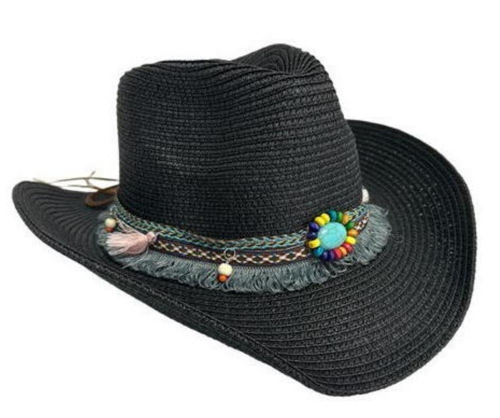 Lucky 7 USA Straw Cowboy Hat Longhorn Western Cowgirl One Size Lucky 7 Cowgirl Western Hat UPF 50+ Transforms into 3 Shapes  main image 2