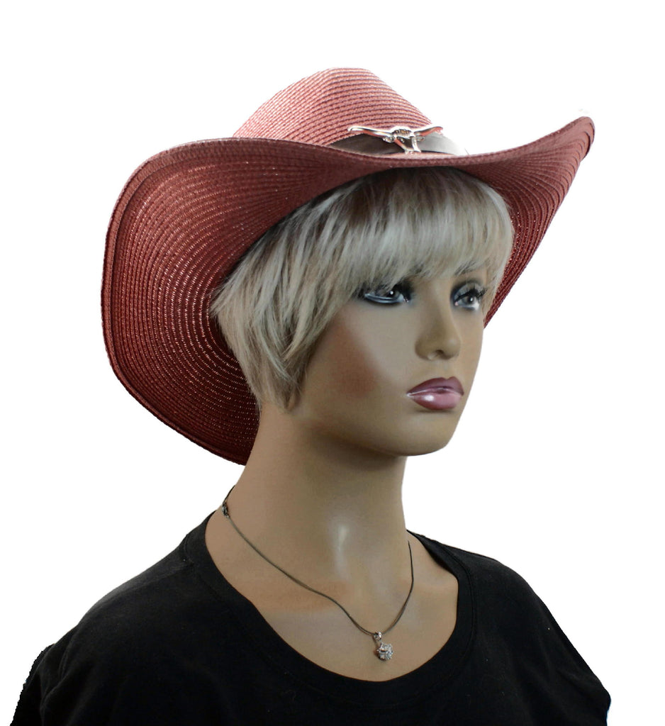 Lucky 7 USA Straw Cowboy Hat Longhorn Western Cowgirl One Size Lucky 7 Cowgirl Western Hat UPF 50+ Transforms into 3 Shapes  main image 4